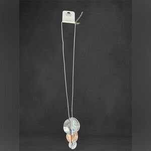 Silver and Copper Abstract Pendant Necklace